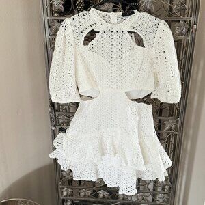 Vici White Eyelet Lace Dress - Size Large - NWOT's
